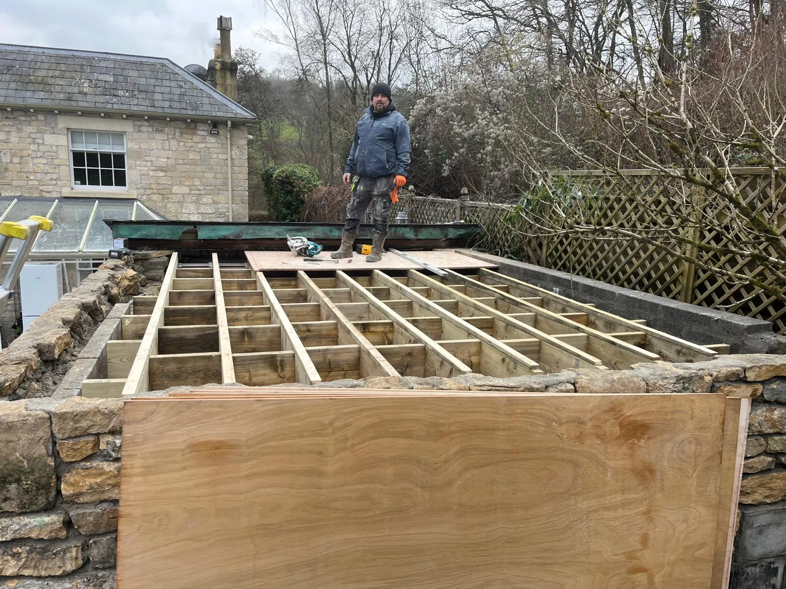 Modern extension construction in Bath