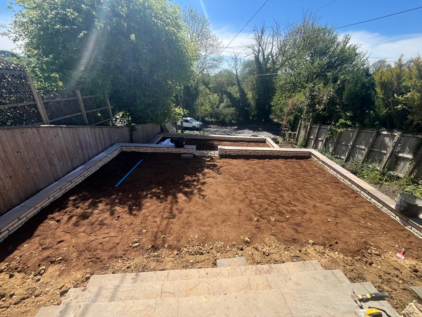 Countryside garden landscaping near Bath by Aspect Builds